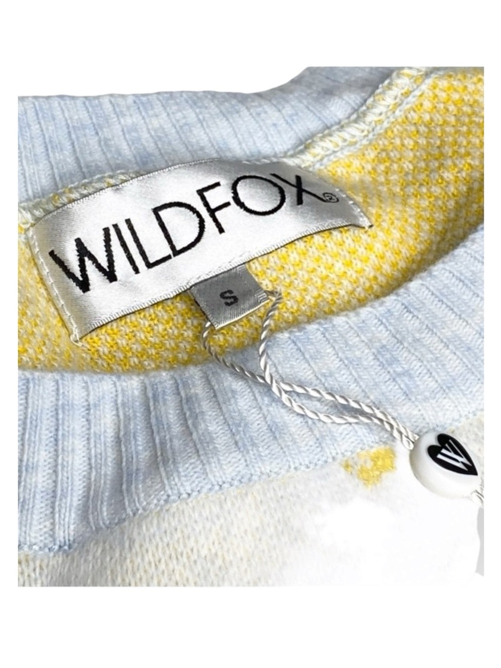 new Wildfox  Pasta Delices Vineyard Intarsia Knit Sweater  Yellow Print  S - Picture 12 of 16